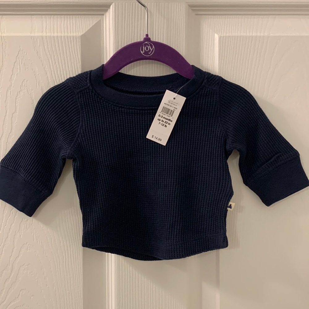 NWT babyGap 0-3 months Waffle-Knit T-Shirt in blue galaxy